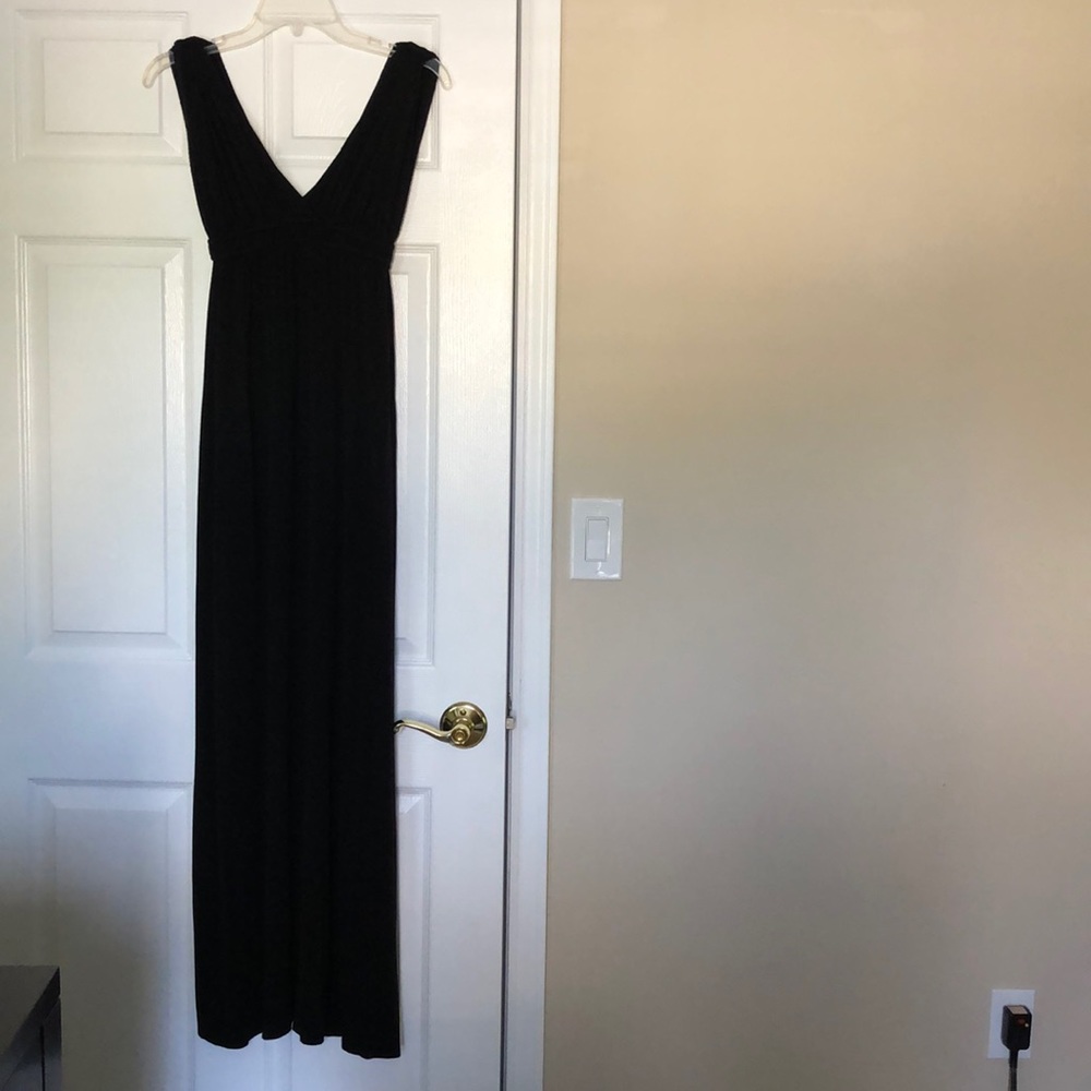 Love ady black long v neck maxi dress
